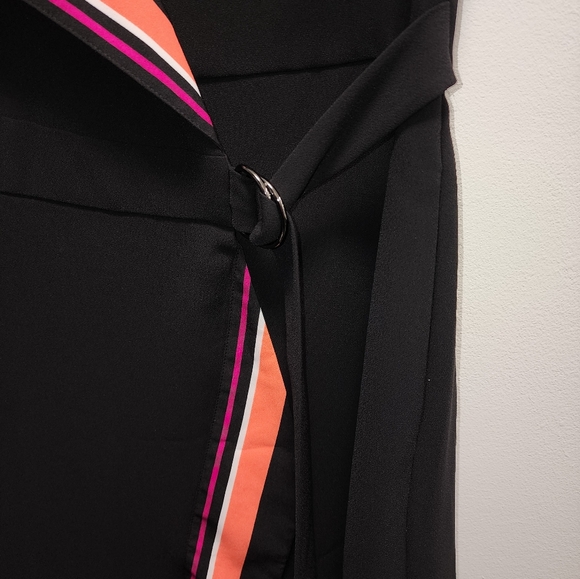 Karen Millen Black Assymetric Wrap Dress Size 6 US - Picture 6 of 14